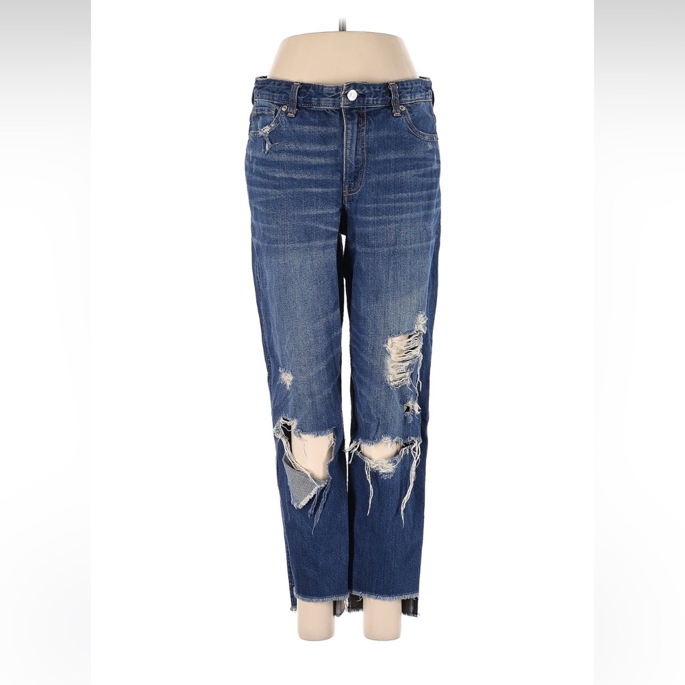 Abercrombie & Fitch Distressed Straight Leg Jeans Raw Hem 29